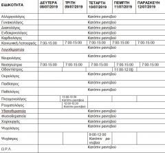 ΕΒΔΟΜΑΔΙΑΙΟ ΠΡΟΓΡΑΜΜΑ ΛΕΙΤΟΥΡΓΙΑΣ ΔΗΜΟΤΙΚΟΥ ΙΑΤΡΕΙΟΥ ΒΕΡΟΙΑΣ 08 12/07/2019
