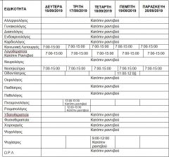 ΕΒΔΟΜΑΔΙΑΙΟ ΠΡΟΓΡΑΜΜΑ ΛΕΙΤΟΥΡΓΙΑΣ ΔΗΜΟΤΙΚΟΥ ΙΑΤΡΕΙΟΥ ΒΕΡΟΙΑ 16 20/09/2019