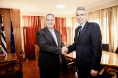 Συνάντηση του Υπουργού Αγροτικής Ανάπτυξης & Τροφίμων, Μ. Βορίδη με τον πρέσβη των ΗΠΑ στην Ελλάδα, Τζέφρι Πάιατ