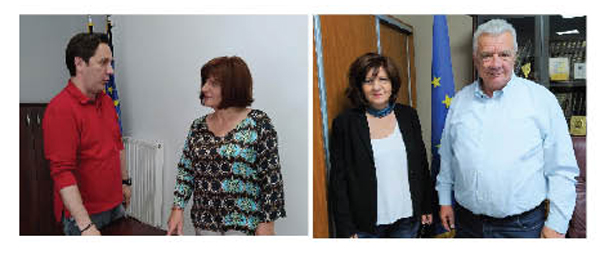 Φρόσω Καρασαρλίδου με δημάρχους Νάουσας και Αλεξάνδρειας για ζητήματα των δυο δήμων