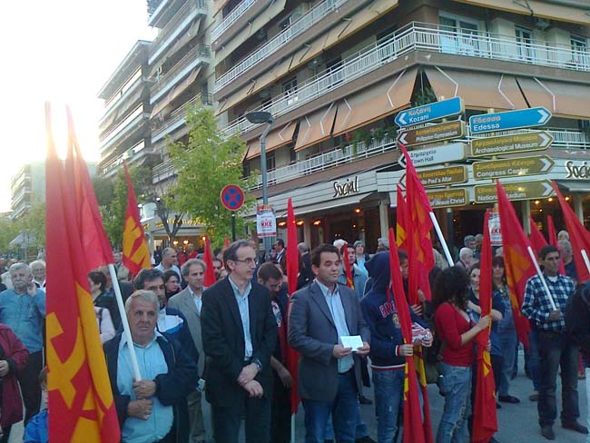 Δυναμική η προεκλογική συγκέντρωση του ΚΚΕ στη Βέροια