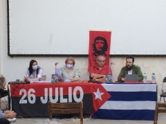 Από την παρουσίαση του βιβλίου «Τσε Γεβάρα πρεσβετής της Επανάστασης» με συμμετοχή της πρέσβειρας της Κούβας Zelmys Maria Dominguez Cortina στην Αθήνα