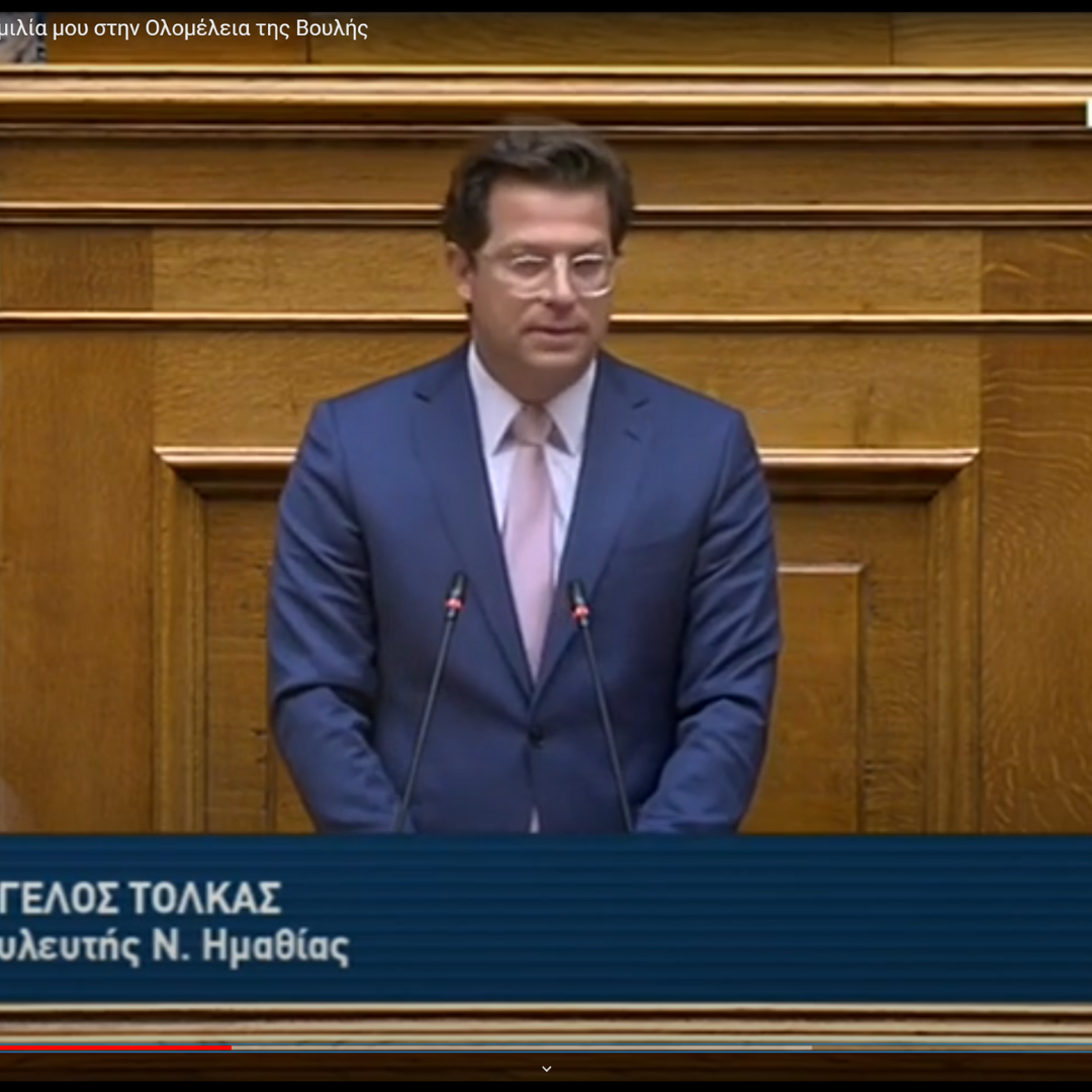 Ομιλία του Άγγελου Τόλκα στη Βουλή για την εξάλειψη της βίας κατά των γυναικών