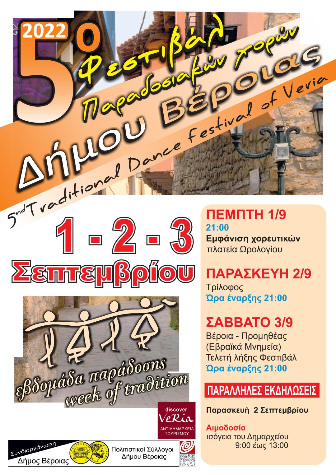 «Ανοιχτή γιορτή» για την Βέροια το 5ο Φεστιβάλ Παραδοσιακών Χορών του Δήμου Βέροιας