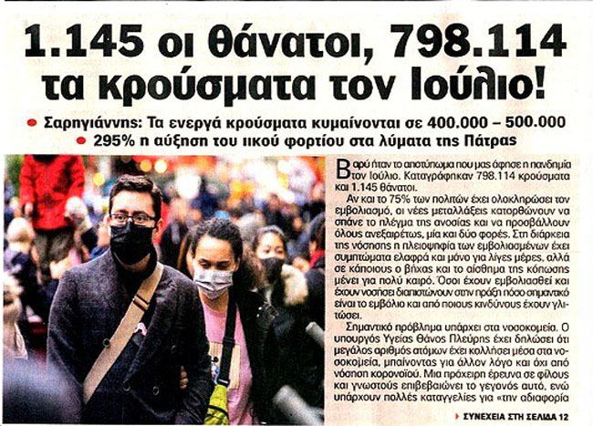 Η πανδημία επιμένει...