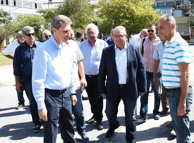 Δήλωση του Δ. Κουτσούμπα από το εργοστάσιο της Ελληνικής Βιομηχανίας Ζάχαρης