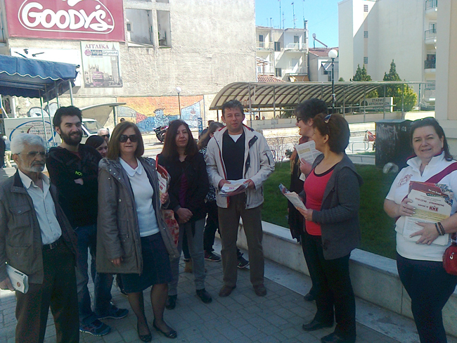 Έντονη η παρουσία του ΚΚΕ στο κέντρο της Βέροιας